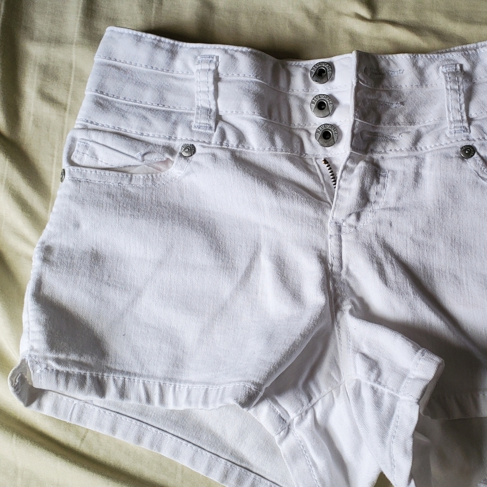 Young Women's White Denim Shorts